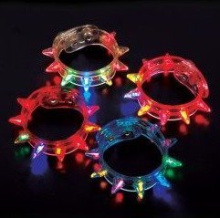 Light-Up Flashing Spike Bracelets (1 dz)