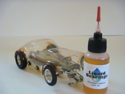 Liquid Bearings, The ULTIMATE 100%-synthetic oil for slot cars, makes cars faster!!