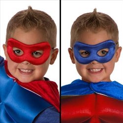Little Adventures Superhero Costume Mask for Kids – Red/Royal