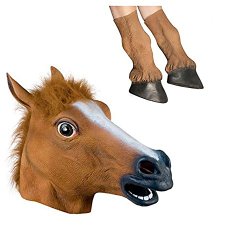 Miyaya® Horse Mask, Unicorn Mask Collection (Horse Mask + Hooves)