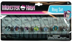 Monster High Day of the Week Pretend Play Ring Set