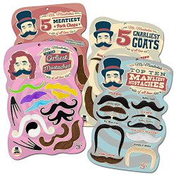 Mr. Moustachio’s Facial Hair Four Pack: Top Ten Manliest, Girliest, Gnarliest, and Meatiest Facial Hair, Beard, and Mustache Assortment!