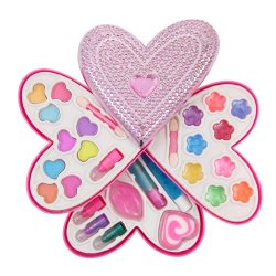 Petite Girls Heart Shaped Cosmetics Play Set – Fashion Makeup Kit for Kids