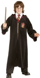 Premium Harry Potter Child’s Velvet Costume Robe With Gryffindor Emblem, Medium