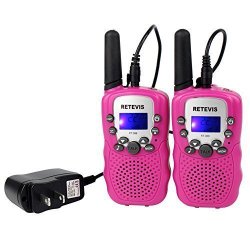 Retevis RT-388 22 Channel FRS/GMRS Rechargeable Walkie Talkies for Kids (Pink,1 Pair)