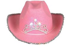 Rhode Island Novelty Child Pink Blinking Tiara Cowboy Hat
