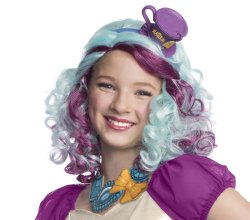 Rubies Ever After High Child Madeline Hatter Wig with Headpiece