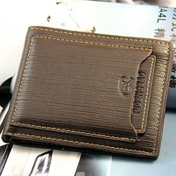 TopSun Stylish Men Pocket Money Purse Leather Wallet ID Credit Card Clutch Bifold Brown