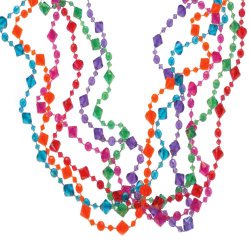 US Toy 236774 Pearlized Diamond Bead Necklaces Asst.- 12 count