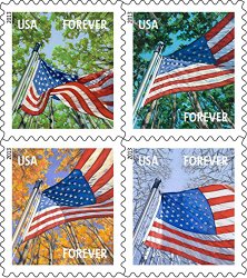 USPS Forever Postage Stamps (A Flag for All Seasons Self-Adhesive Booklet of 20)