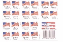 USPS Forever Stamps Four Flags Booklet of 20 Postage Stamps