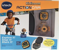 VTech Kidizoom Action Cam with Case, Mounts and Accessories, Yellow/Black