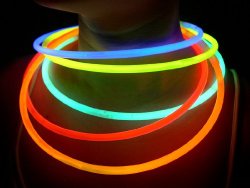 100 Glow With Us Brand 22″ SUPERIOR Assorted Glow Necklaces Sticks Bulk Wholesale Glowsticks w/ 100 FREE Assorted Glow Bracelets