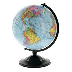12″ Globe With Blue Ocean Shading – Educational Raised Relief Political Globe – 2015 Country Lines