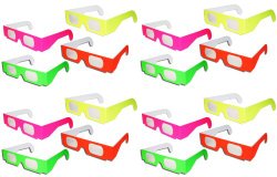 16 Pairs Prism Diffraction Neon Fireworks Glasses – For Laser Shows, Raves