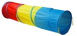 6 Foot Kids Development Crawl Multi Color Pop up Tunnel By Playou(TM)