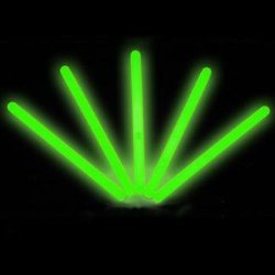 6″ Lumistick Glow Stick Light Sticks Green (Tube of 25)