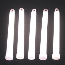 6″ Premium Lumistick Glow Light Sticks White (Tube of 25)