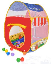 Animal Barn Twist Play Ball Tent House for Kids w/ Safety Meshing for Child Visibility & Tote