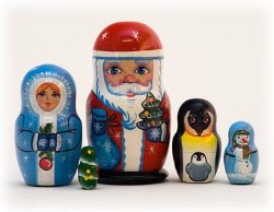 Christmas Russian Nesting Doll 5pc./3.5″