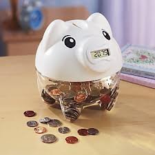 Digital Piggy Coin Counting Bank – White