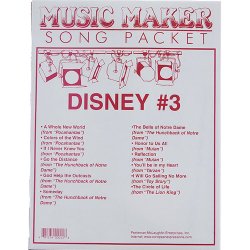 Disney #3 songsheet packet for the Music Maker
