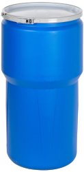 Eagle 1610MB Blue High Density Polyethylene Lab Pack Drum with Metal Lever-lock Lid, 14 gallon Capacity, 26.5″ Height, 15″ Diameter