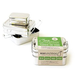 ECOlunchbox Three-in-One Stainless Steel Food Container Set