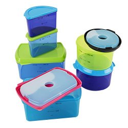 Fit & Fresh Kids’ Reusable Lunch Container Kit with Ice Packs, 14-Piece Set, BPA-Free