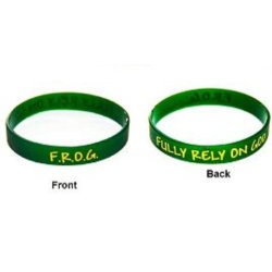Fully Rely on God F.r.o.g. Silicone Rubber Wristband Bracelet (10 Pack)