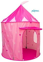 Girl’s Beautiful Pink Princess Castle, Best Play Tent for Your Kids Lightweight and Portable-great Children Playhouse for Indoor or Outdoor, Makes Great Gift By Playou