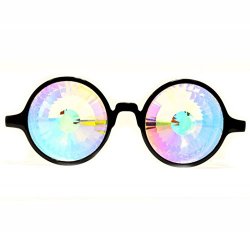 GloFX Black Kaleidoscope Glasses- Rainbow Wormhole