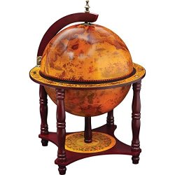 KasselTM 13″ Diameter Globe with 57pc Chess and Checkers Set