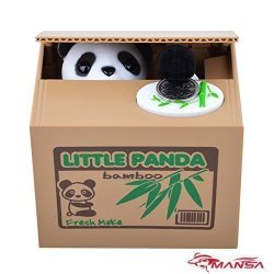 Mansa Cute Stealing Coin Cat Money Box Panda Bank, (Panda)