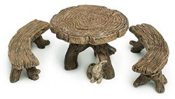 Marshall Home and Garden “Log Table & Bench” Miniature Fairy Garden Accessory #MG1
