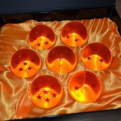 New DragonBall Z Stars Crystal Glass Ball 7pcs with Gift Box, LARGE 76MM in diameter