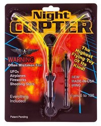 Night Copter Light up Flying Helicopter Slingshot UFO Toy with LED