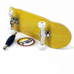 P-Rep Yellow Complete Wooden Fingerboard with Basic Bearing Wheels – Starter Edition