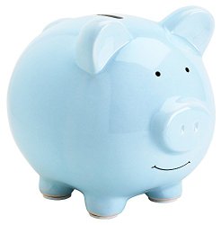 Pearhead Ceramic Piggy Bank, Blue