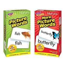 Picture Words & More Picture Words Skill Drill Flash Cards — Bundle of 2 Items by Trend Enterprises