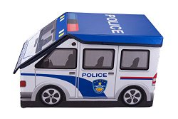 Police Car Collapsible Toy Storage Box and Closet Organizer for Kids