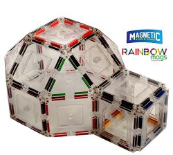 Rainbow Mags 40 piece glass color Magnetic tiles with colored magnets. THE IGLOO SET