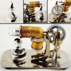 Sunnytech®Mini Hot Air Stirling Engine Motor Model Educational Toy Kits Electricity HA001