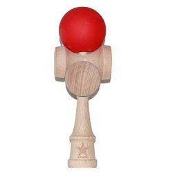 Super Kendama 5 Cups Red Rubberized Ball And Extra String