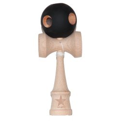 Super Kendama 5 Holes Black Rubberized Ball And Extra String