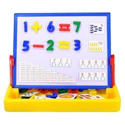 Wishtime Deluxe Magnetic Doodle Sketch Drawing Board Numbers Tabletop Easel Board Toddler Toys (2 Functions)