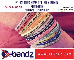 X-Bandz set of 1 – 12 multiplication glow in the dark learning bands