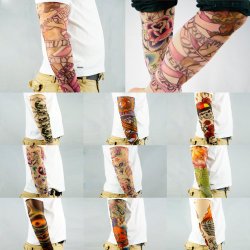 10pc Fake Temporary Tattoo Sleeves Body Art Arm Stockings Accessories by Kare&Kind – Designs Tribal, Dragon, Skull, and Etc.