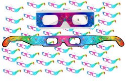3D Fireworks Glasses w Rainbow Frames Pattern Diffraction Lenses- Pack of 50