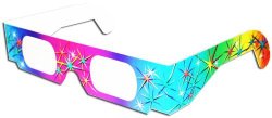 3D July 4th Fireworks Glasses w/Rainbow Frames -Pattern Diffraction Lenses-Pack of 25